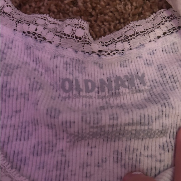 Old Navy White and Blue Lace Trim Tank - Picture 2 of 5